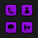 Cover Image of Download Royale Black On Purple Icons  APK