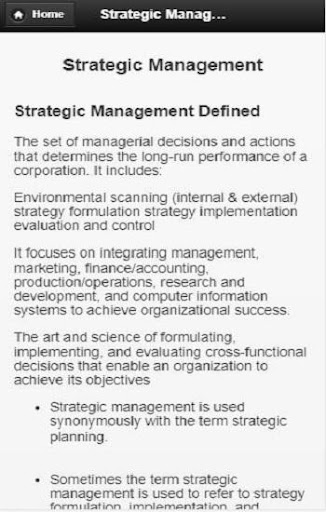 Strategic management Screen 3