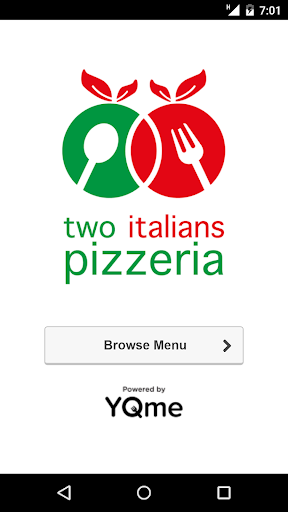 Android application Two Italians Pizzeria screenshort