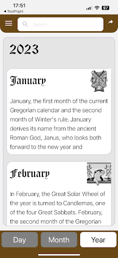 Mythology Calendar Screen 3