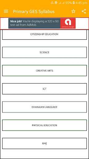 Android application Primary GES Syllabus Ghana screenshort