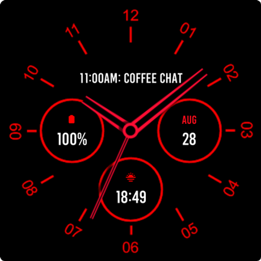 Analogue Red Watch Face Logo