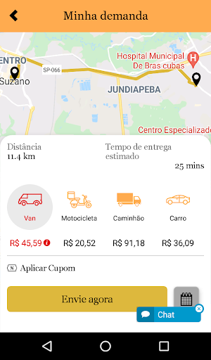 Encontre motorista para entregar
