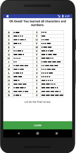 Morse Training (KDMorse) Screen 2