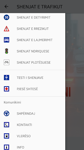 Android application Shenjat e Trafikut screenshort