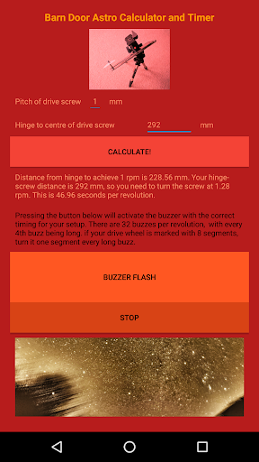 Star Tracker Barn Door Calcula