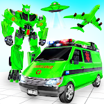 Cover Image of Download Flying Ambulance Robot Car Transform: Robot Games 16 APK