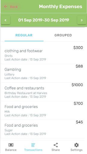 Android application Save Plan It screenshort