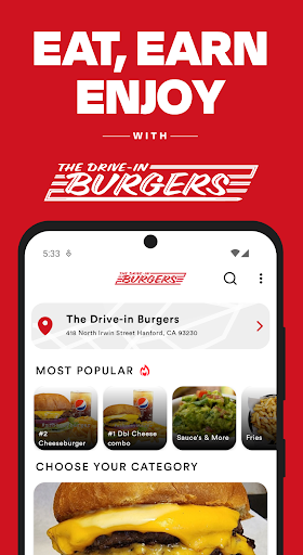 Android application The drive-in burgers screenshort