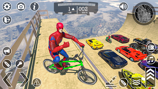 Android application Superhero Car Mega Ramp Racing screenshort