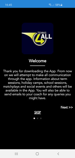 Android application Tennis 4 All screenshort