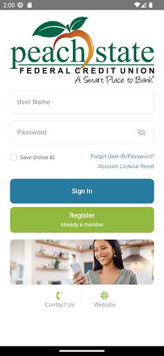Peach State FCU Mobile Banking Screen 3