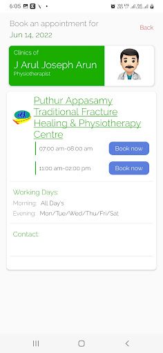 Puthur Appasamy Physio Clinic Screen 3