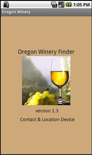 Android application Oregon Winery Finder screenshort