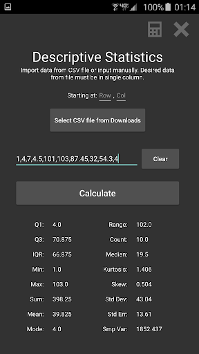 Statistics Calculator