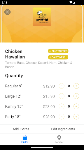 Android application Aroma Pizza Kitchen screenshort