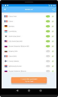 VPN servers in Russia Screenshot