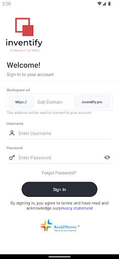 Android application Inventify screenshort