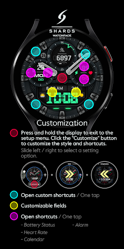 SH104 Watch Face, WearOS watch screenshot 7