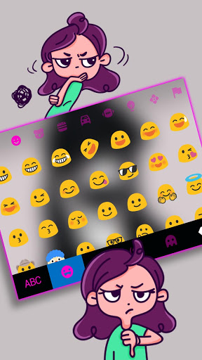 Cool Girl Mask Keyboard Backgr Screen 3