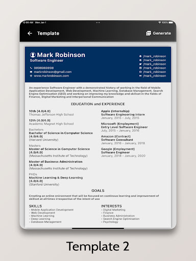 Screenshot of Resume+ - CV Generator