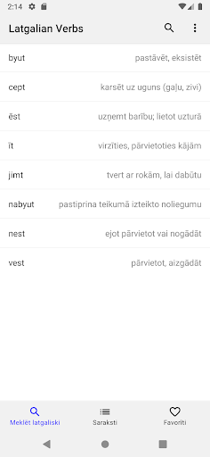 Android application Latgalian Verbs screenshort