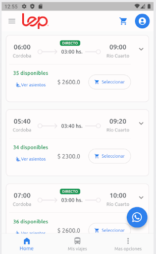 buses Lep horarios y reservas Screen 3