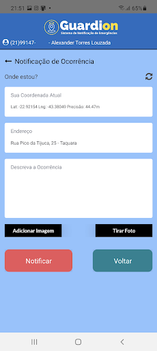 Guardion - Sis. de Notificação Screen 2