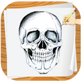 How To Draw Skull step by step icon