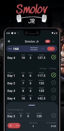Smolov Jr Calculator Screen 2