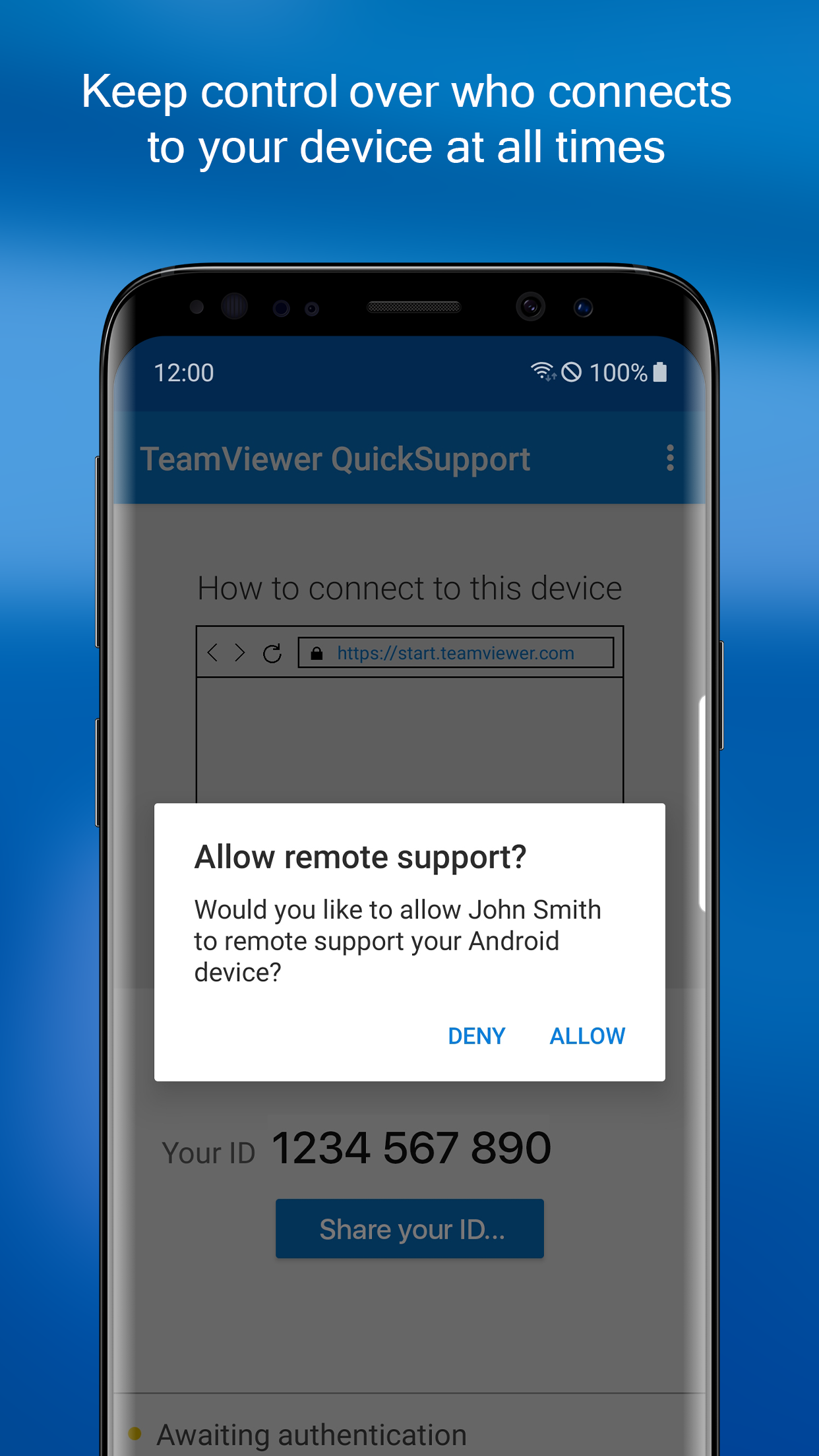 Android application TeamViewer QuickSupport screenshort