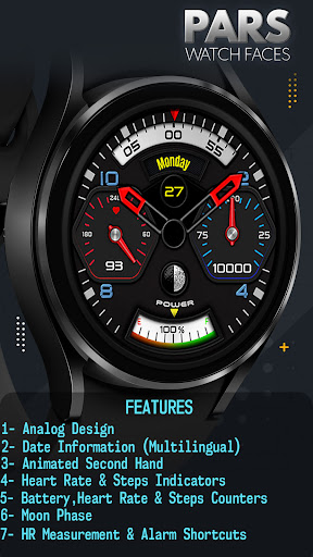 Android application Pars Teos Classic Watch Face screenshort