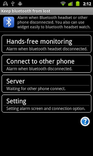 Android application Keep bluetooth from lost screenshort