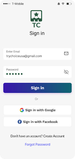 Android application Try Choice screenshort