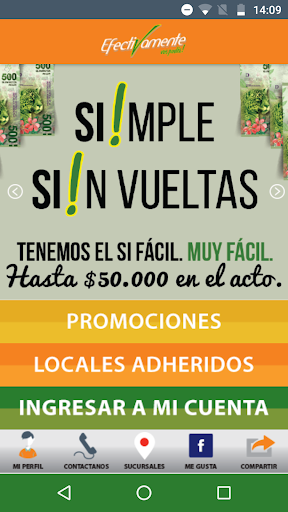 Android application Efectivamente screenshort