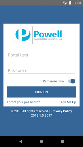 Android application Powell & Associates Ins Online screenshort