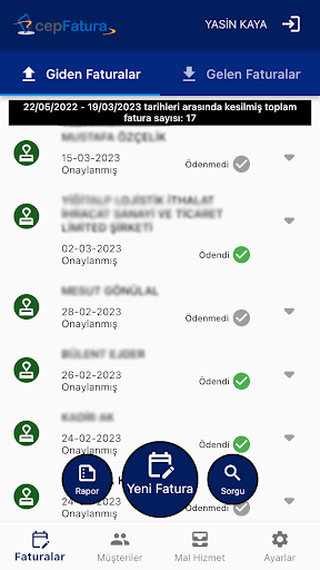 Android application cepFatura screenshort