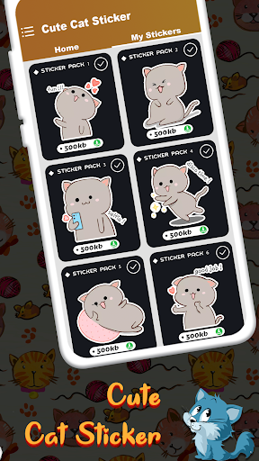 Cute Cat Sticker For WhatsApp  Kitten Sticker ?