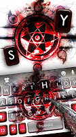 screenshot of Smokey Red Sharingan Keyboard Theme