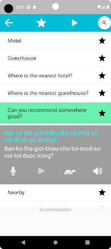 Speak Vietnamese Phrase, Vocab Screen 3
