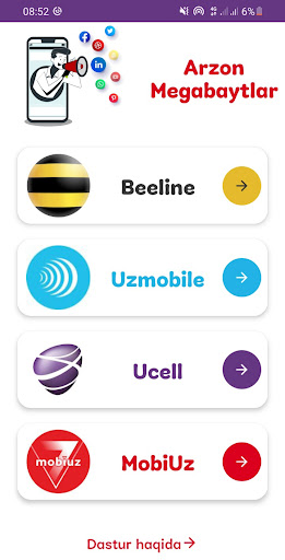 Android application USSD Kodlar Uzmobile,Beeline.. screenshort