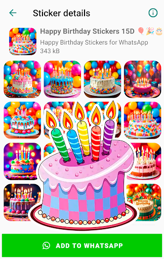 Birthday Stickers for WhatsApp screenshot 22