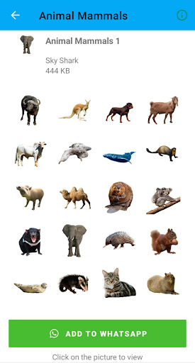 Animal Mammals Stickers Screen 2