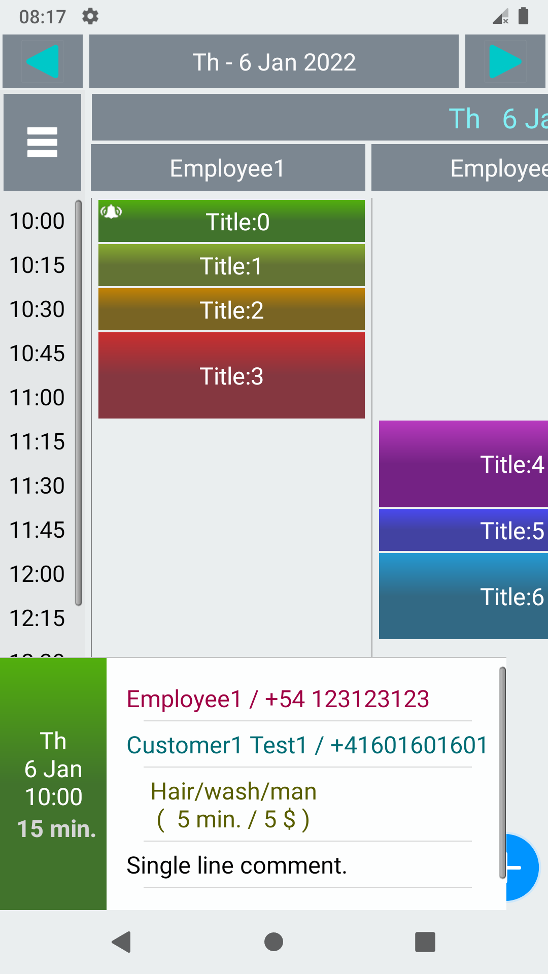 Android application Customer Appointments 3 Lt. screenshort