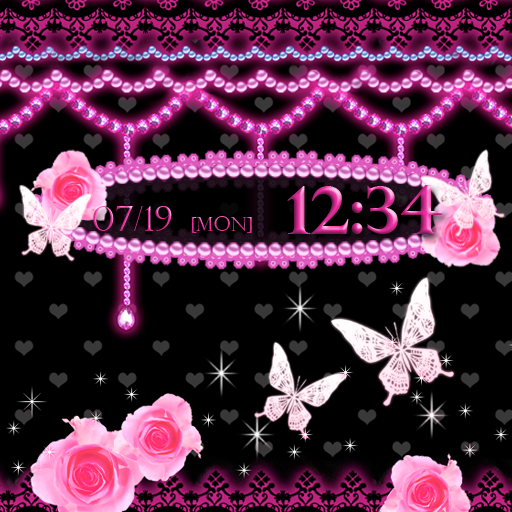 Pink×Black Butterfly テーマ logo
