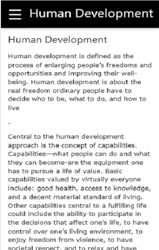 Human Development App Screen 3