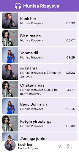 Munisa Rizayeva qoshiqlari