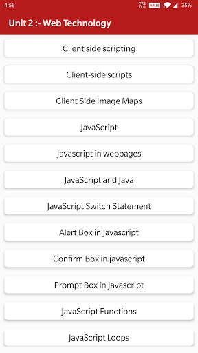 Android application Web Technology screenshort