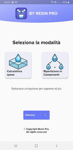 Android application Resin Calculator screenshort