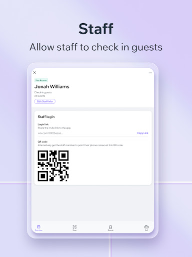 Screenshot of Check-in by Wix